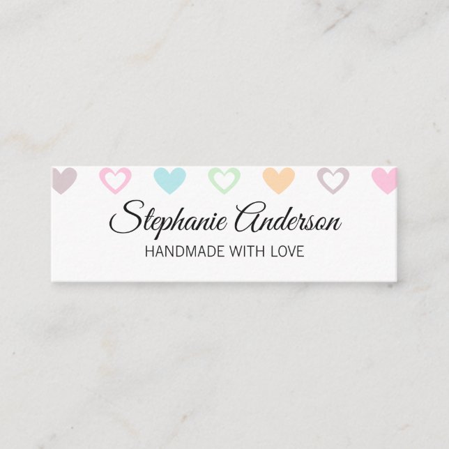 Cute Heart Pattern Mini Business Card (Front)
