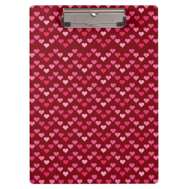 Cute Heart Pattern – Pink Girly Aesthetic Design Clipboard (Front)