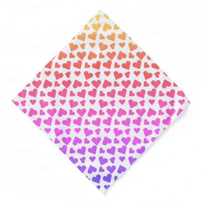 Cute Heart Pattern Rainbow Bandana (Front)