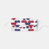 Cute Heart Pattern Red White Blue Adult Cloth Face Mask (Front, Folded)