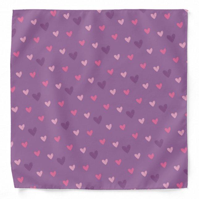 Cute Heart Pattern | Violet Bandana (Front)