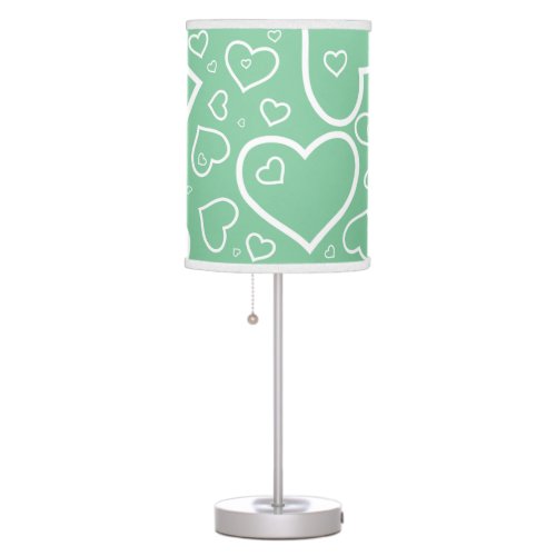 Cute Heart Patterned Lamp  Apple Green