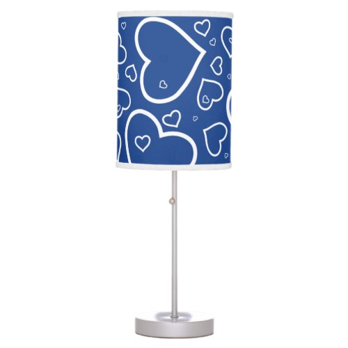 Cute Heart Patterned Lamp  Blue