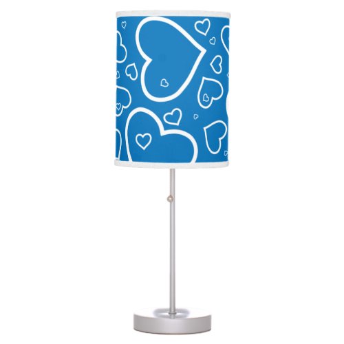 Cute Heart Patterned Lamp  Bright Blue