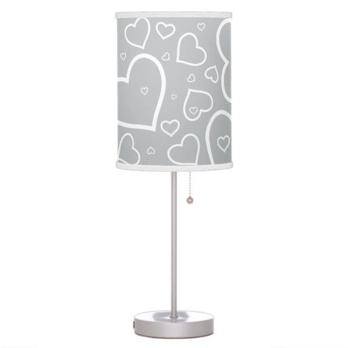 Cute Heart Patterned Lamp  Silver