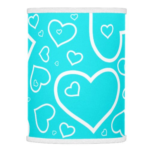 Cute Heart Patterned Lamp  Turquoise