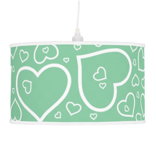 Cute Heart Patterned Pendant Lamp  Apple Green