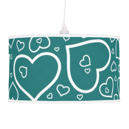 Cute Heart Patterned Pendant Lamp  Green