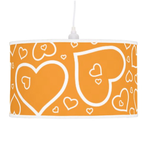 Cute Heart Patterned Pendant Lamp  Orange