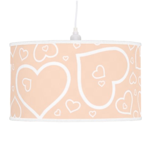 Cute Heart Patterned Pendant Lamp  Peach