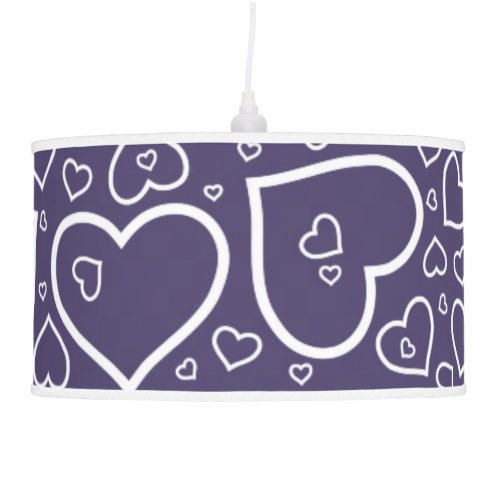 Cute Heart Patterned Pendant Lamp  Purple