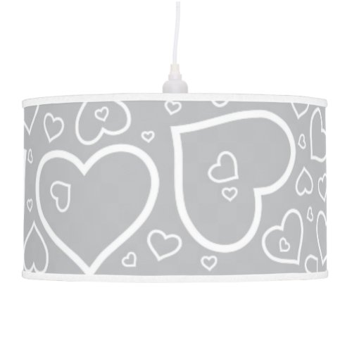 Cute Heart Patterned Pendant Lamp  Silver