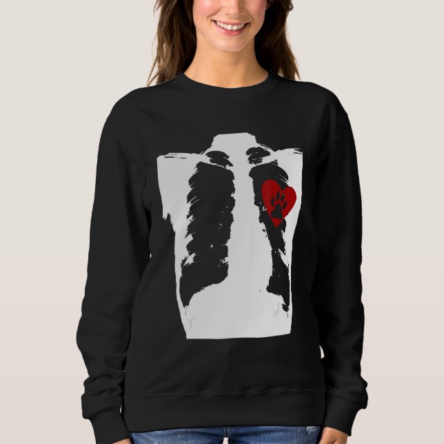 Cute Heart Paw Print Design for Dog Lovers  Puppy  Sweatshirt (Front)