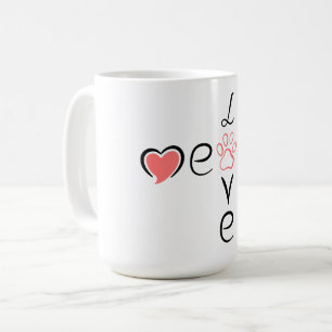 Cute Heart Paw Print Design for Pet Lovers,Mug Coffee Mug