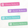 Cute heart paw prints custom color clothing labels