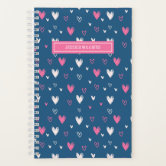H: Cute Letter H initial Alphabet Monograme Notebook, Sweet Letter  monogramend design with Pink heart Blank lined Note Book Journal for kids  girls 
