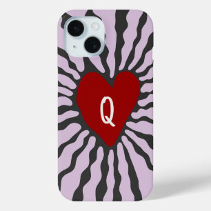 Cute heart  personalized letter valentine's day  iPhone 15 case