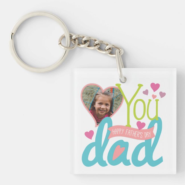 Cute Heart Photo Father's Day Keychain