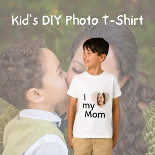 Cute Heart photo I Love My Mom Son T-Shirt