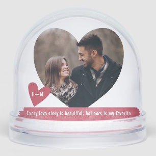 Cute Heart Photo Love Valentine's Day Couple  Snow Globe