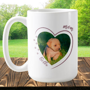 Cute Heart Photo Paw Prints Dog Cat Mom Coffee Mug