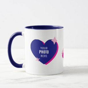 Cute Heart Photo Template & Sparkles Mug