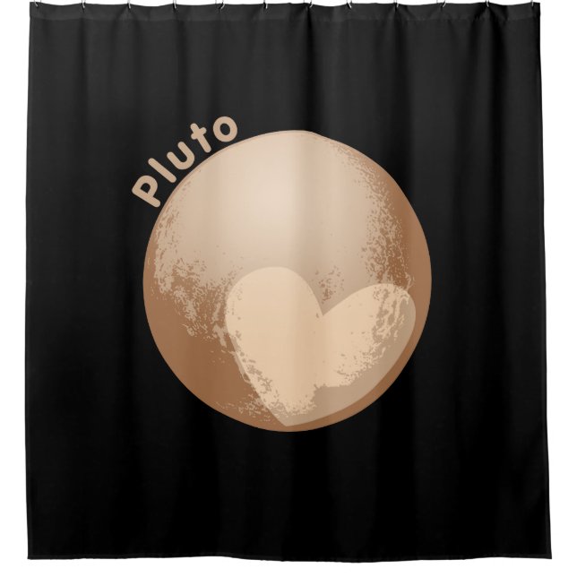 Cute Heart Pluto Shower Curtain (Front)