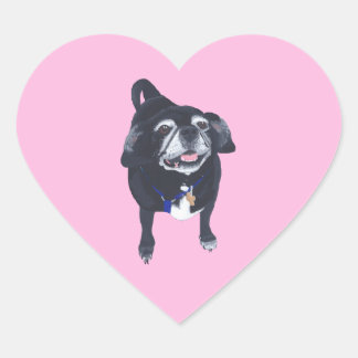 Cute Heart Pug Dog Stickers