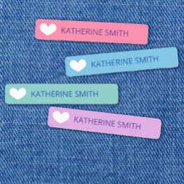 Cute Heart Purple Blue Labels