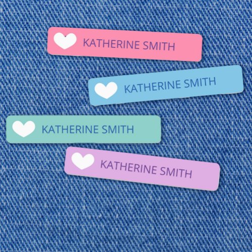 Cute Heart Purple Blue Labels