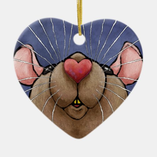 Cute Heart Rat Ornament