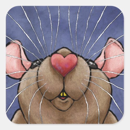 Cute Heart Rat Sticker
