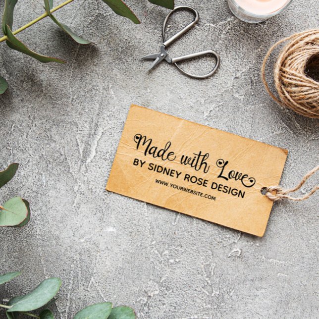 Cute Heart Script Made with Love Add Name Rubber Stamp (Creator Uploaded)