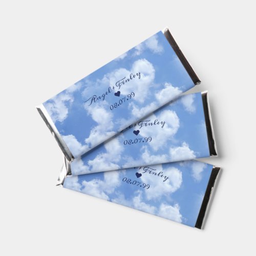 Cute Heart Shaped Cloud  Blue Sky Elegant Wedding Hershey Bar Favors