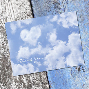 Cute Heart Shaped Cloud In Blue Sky Cheerful Happy Postcard