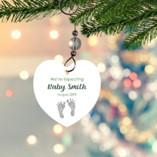 Cute Heart-Shaped Pregnancy Christmas Ornament