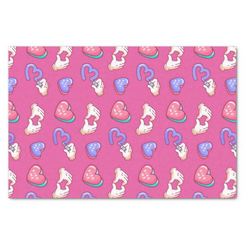 Cute Heart Sign Kiss Me Pattern Valentine's Day Tissue Paper