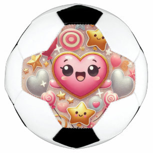 Cute heart soccer ball