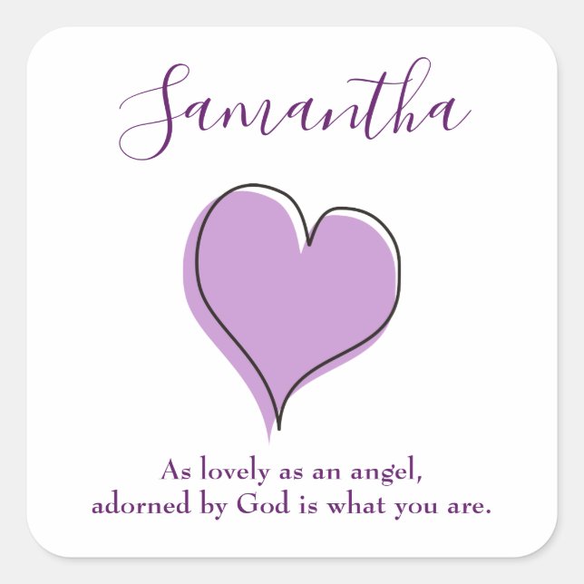 Cute heart square sticker (Front)