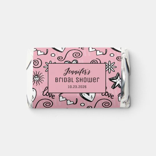 Cute Heart Swirl Love Doodle Pattern Dusty Pink Hershey's Miniatures