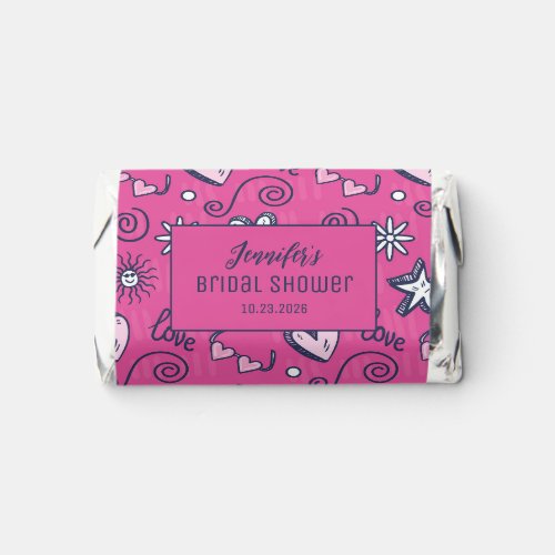 Cute Heart Swirl Love Doodle Pink Valentine's Day Hershey's Miniatures