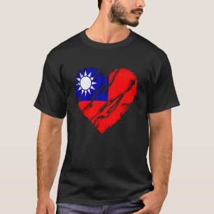 Cute Heart Taiwanese Flag I Love Taiwan  Taiwan T-Shirt