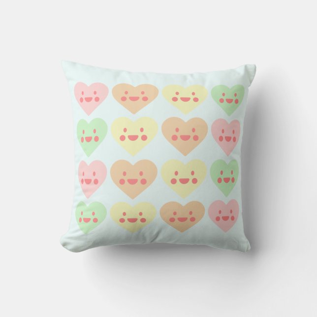 cute heart throw pillow (Front)
