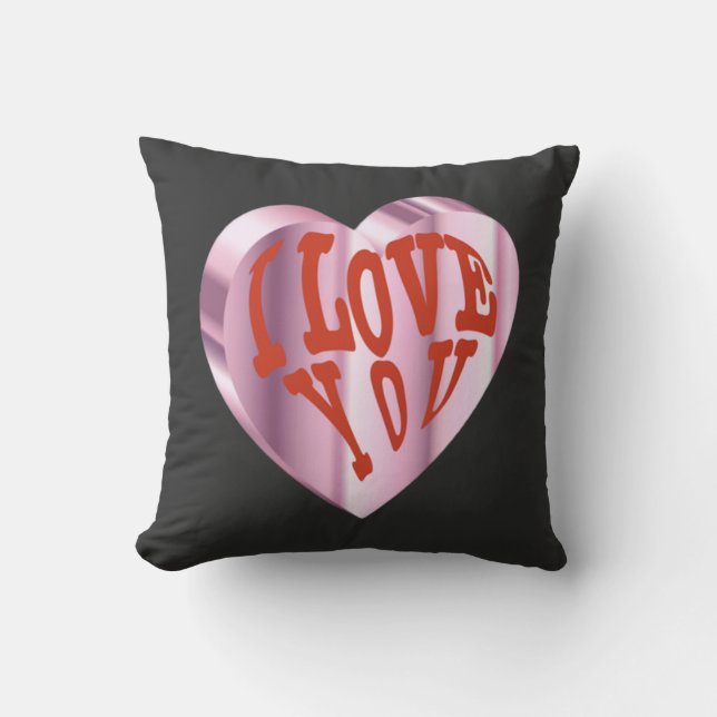  Cute Heart Throw Pillow (Front)