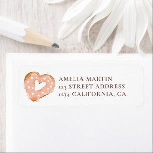 Cute heart valentine donuts baby shower label