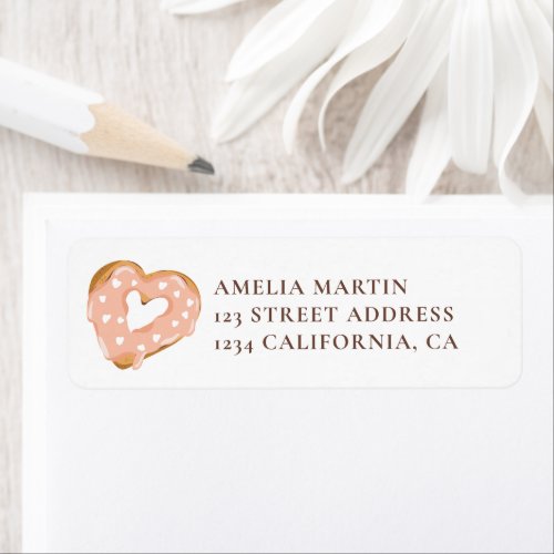 Cute heart valentine donuts baby shower label
