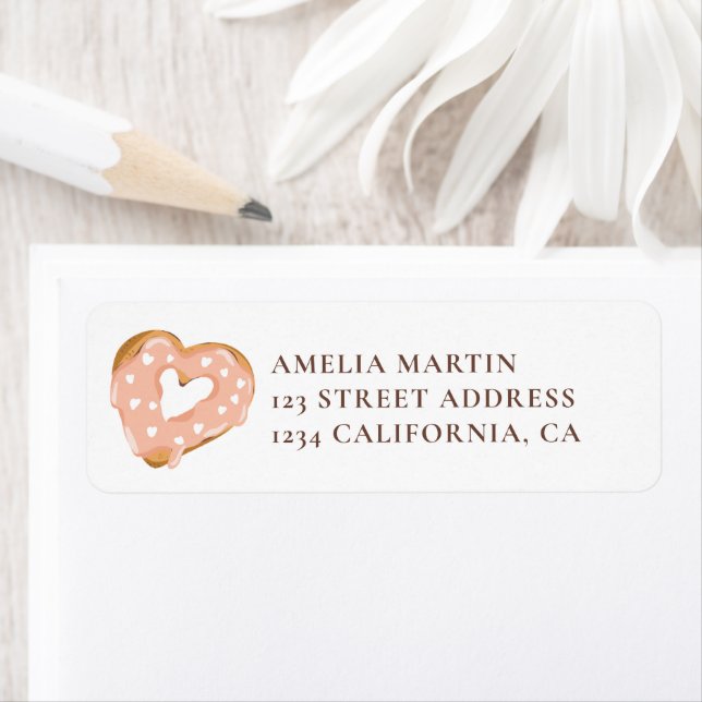 Cute heart valentine donuts baby shower label (Insitu)