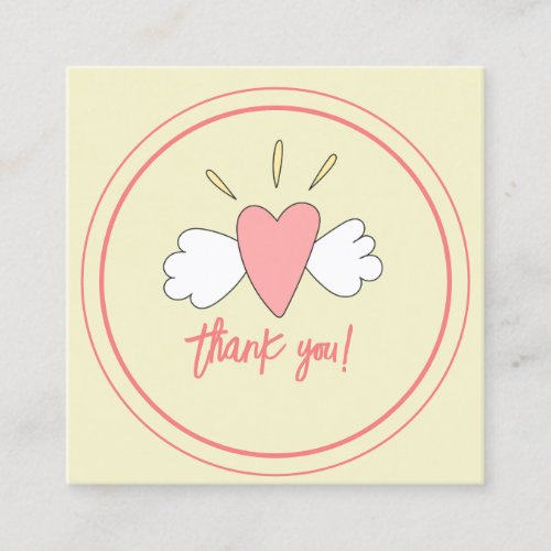 Cute Heart _ Webshop Thank You Valentine  Square Business Card