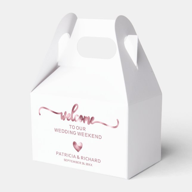 Cute Heart Wedding Welcome Hotel Favor Box (Front Side)