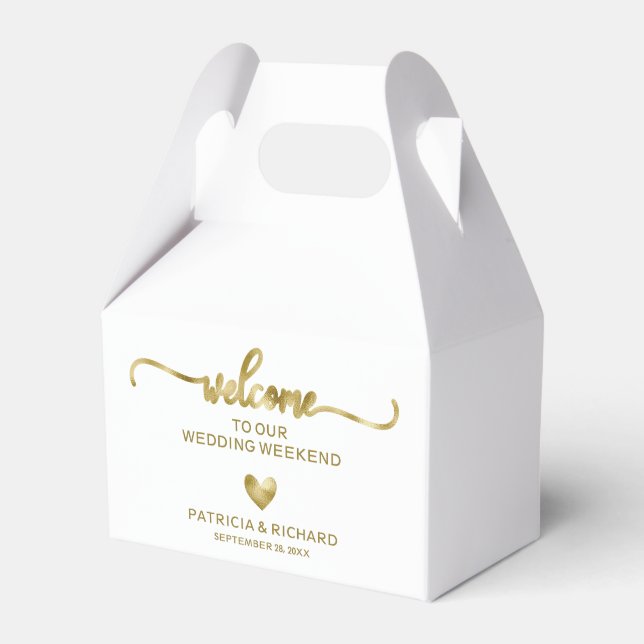 Cute Heart Wedding Welcome Hotel Favor Box (Front Side)